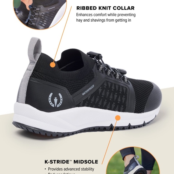 Kerrits Activewear Groundwork Waterproof Sneaker Size 7 1/2MBLACK/ STERLING / 7 - Picture 3 of 11